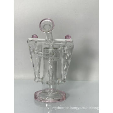 Pink Robot Recycler Glass Water Pipe Bongs